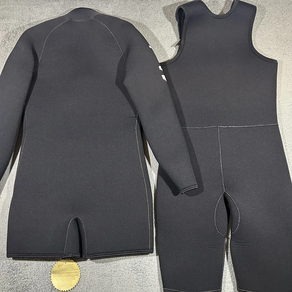 NWT Action Plus Wetsuit Large Neoprene Scuba Full Zip Swim Diving 2 Piece Set